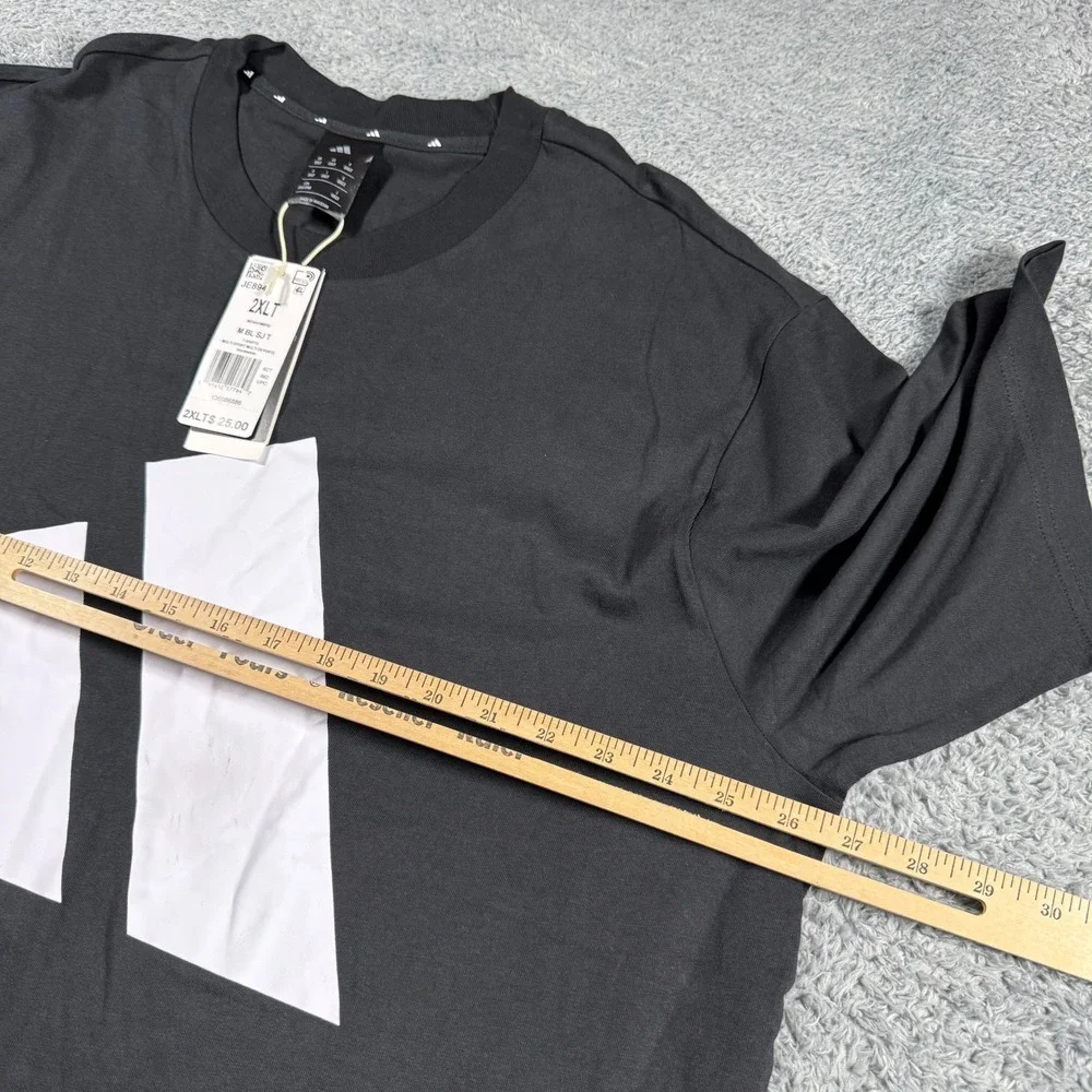 NWT‎ Adidas T-Shirt Mens 2XLT Black White Logo Graphic Big Logo